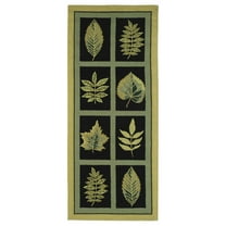 SAFAVIEH Chelsea Molly Leaves Collection Wool Runner Rug, Black, 2'6" x 12'