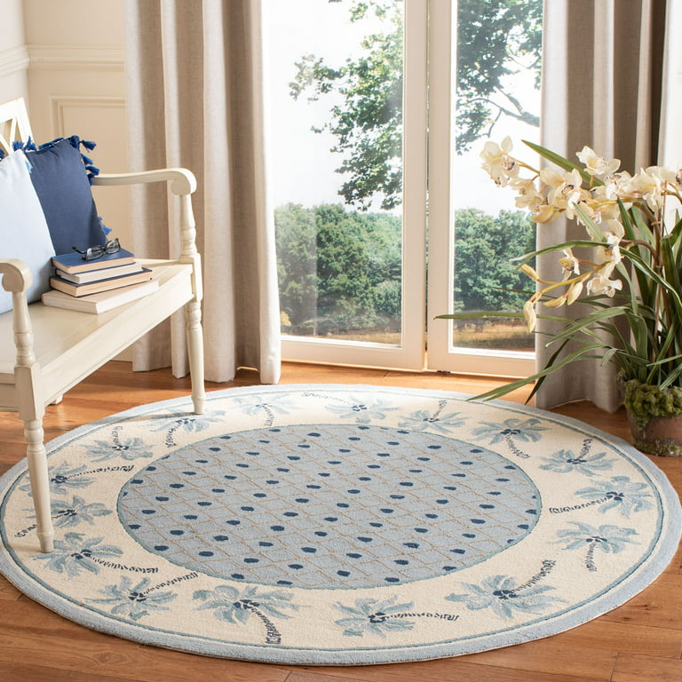 Safavieh Chelsea HK724A Area Rug - Blue/Ivory, Size: 3' x 3' Round