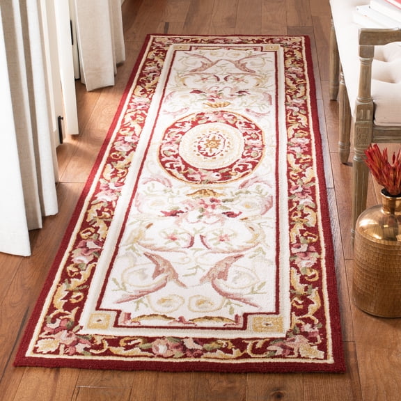 Safavieh Chelsea Patton Floral Runner Rug, Ivory/Burgundy, 2'6" x 6'