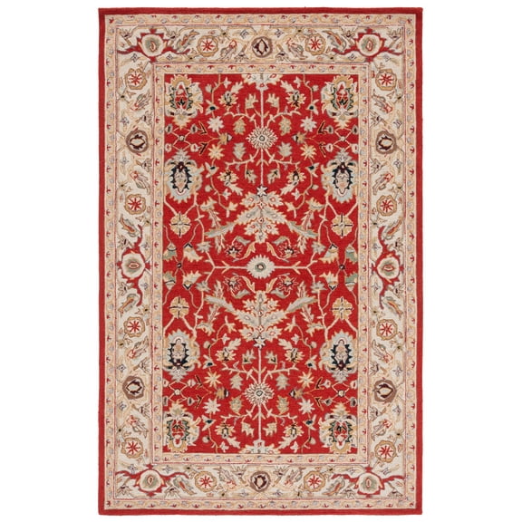 SAFAVIEH Chelsea Quinlan Oriental Area Rug, Red/Ivory, 5'3" x 8'3"
