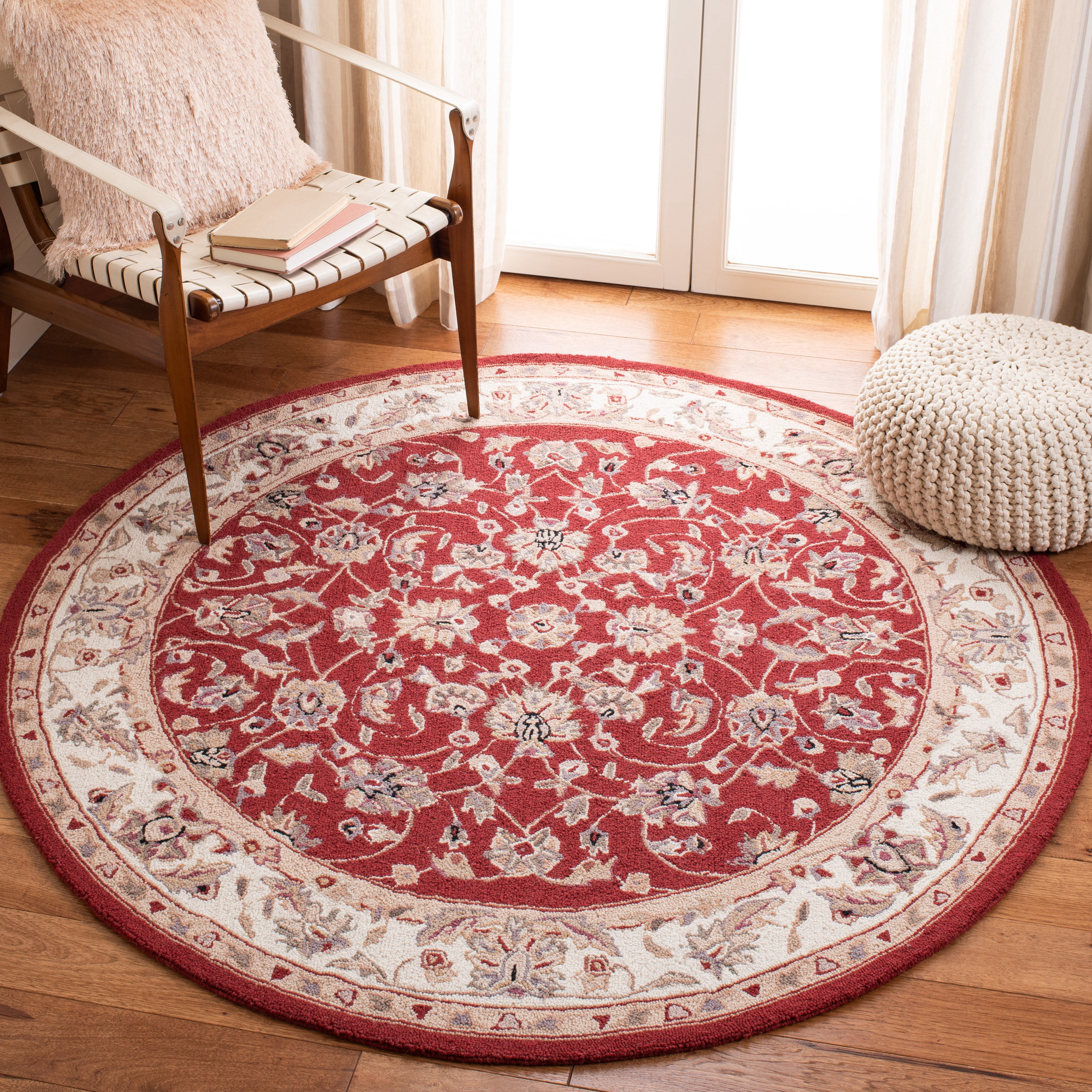 Safavieh Chelsea Raeburn Oriental Area Rug, Burgundy/Ivory, 3' x 3 ...