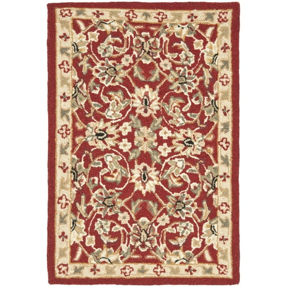 SAFAVIEH Chelsea Raeburn Traditional Wool Area Rug, Burgundy/Ivory, 6' x 9'