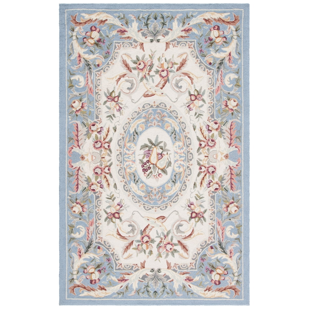 Chic Hand-Knotted Woolen Accent Rug in Serene Blue, 20in x 4in