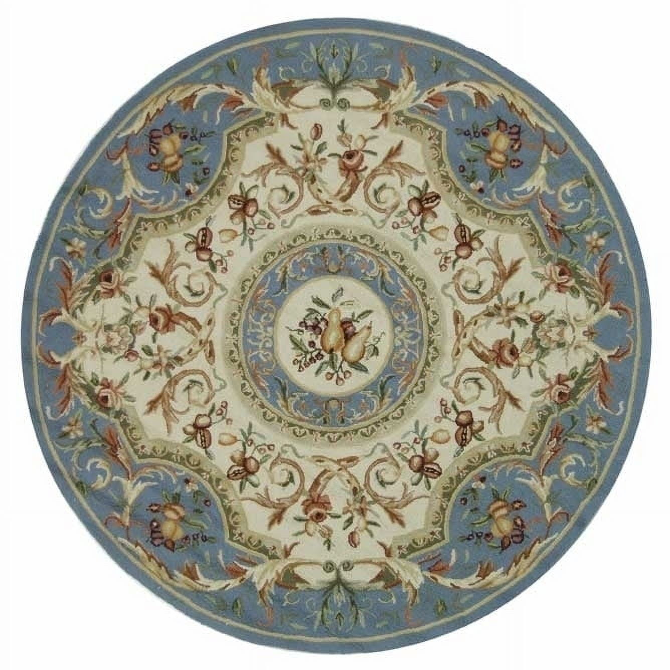SAFAVIEH Chelsea Samara Floral Wool Area Rug, Blue, 5'6