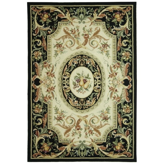 SAFAVIEH Chelsea Samara Floral Wool Runner Rug, Black, 2'6" x 8'