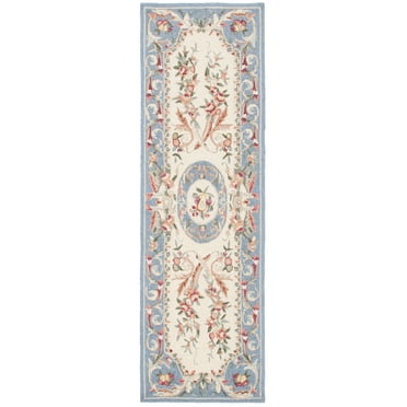 SAFAVIEH Chelsea Samara Geometric Wool Runner Rug, Blue, 2'6" x 8'