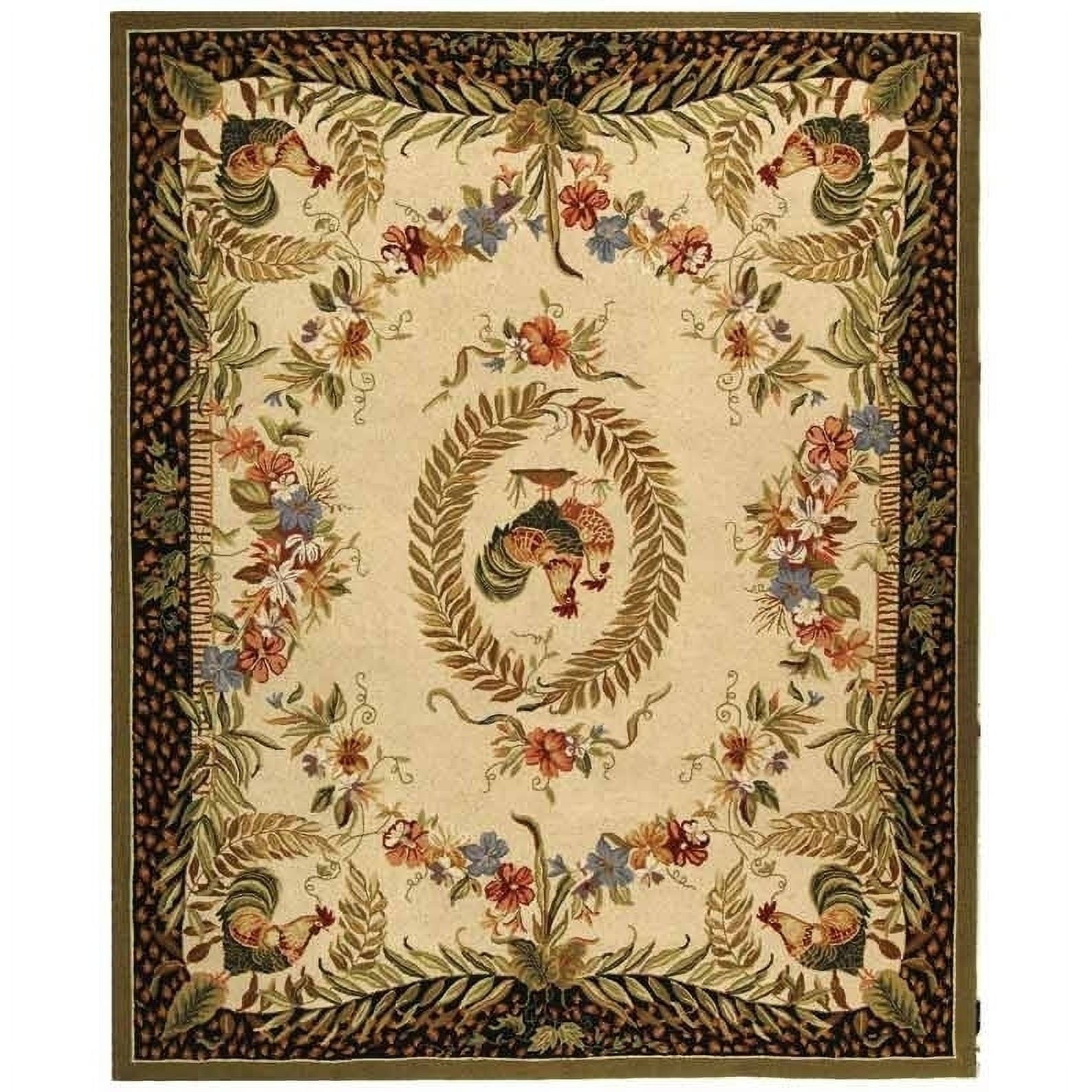 SAFAVIEH Chelsea Serenity Rooster Wool Area Rug, Cream/Black, 8'9