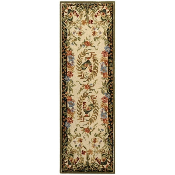 SAFAVIEH Chelsea Serenity Rooster Wool Runner Rug, Cream/Black, 2'6" x 8'