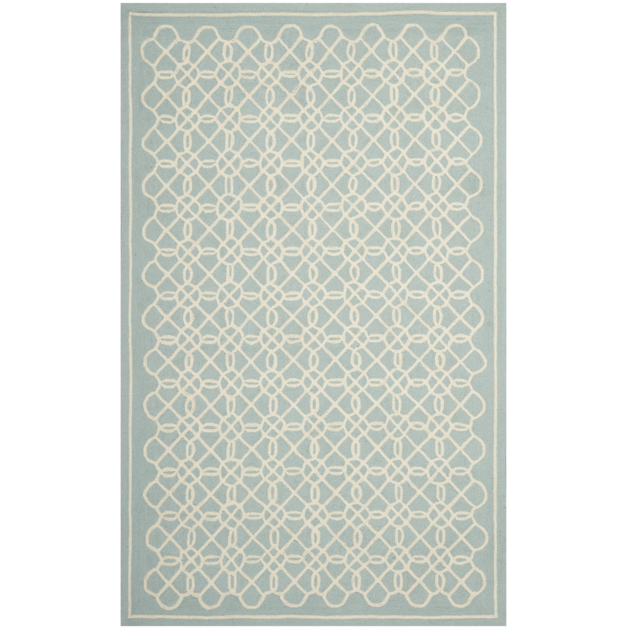 Ivory Rectangular Handmade Tufted Wool Rug 7' 9" x 9' 9"