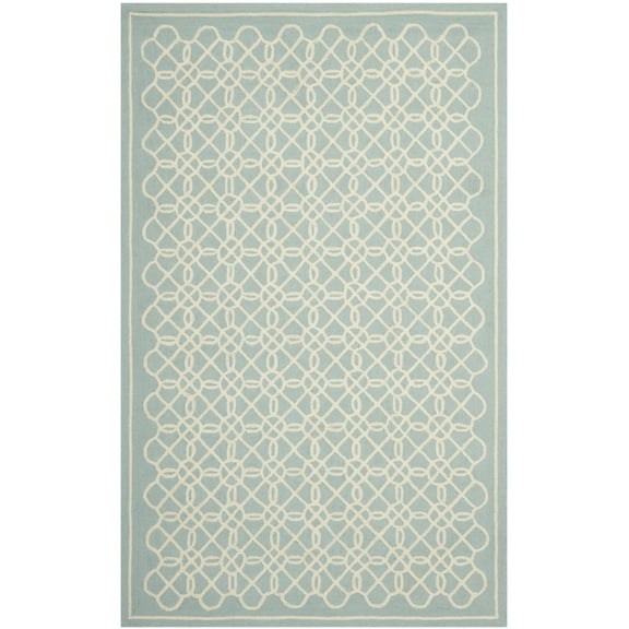 SAFAVIEH Chelsea Sorrel Geometric Wool Area Rug, Blue/Ivory, 7'9" x 9'9"