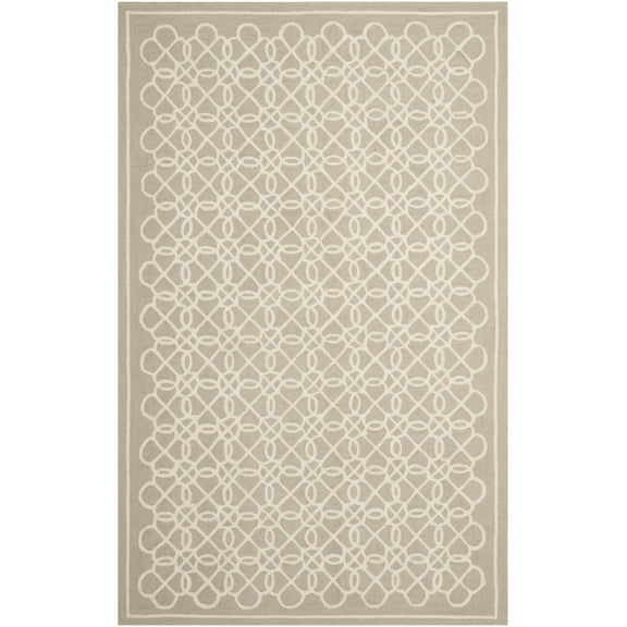 SAFAVIEH Chelsea Sorrel Geometric Wool Area Rug, Tan/Ivory, 3'9" x 5'9"