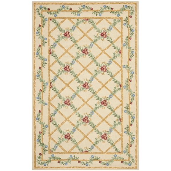 SAFAVIEH Chelsea Thane Floral Wool Runner Rug, Ivory, 2'6" x 12'