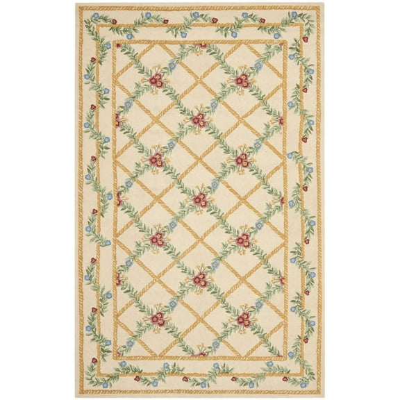 SAFAVIEH Chelsea Thane Floral Wool Runner Rug, Ivory, 2'6" x 8'