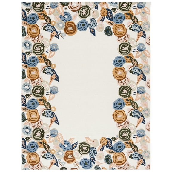 SAFAVIEH Chelsea Trochez Floral Area Rug, Ivory/Blue, 8' x 10'