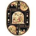 thumbnail image 1 of SAFAVIEH Chelsea Tuscany Wine Lovers Wool Area Rug, Black/Multi, 4'6" x 6'6" Oval, 1 of 3