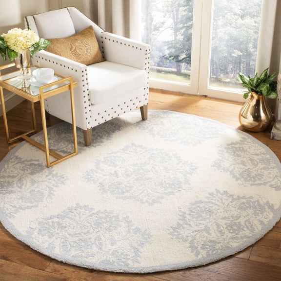 Safavieh Chelsea Vianne Geometric Area Rug, Ivory/Blue, 3' x 3' Round