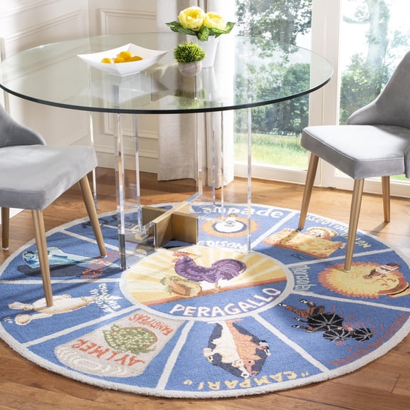 Safavieh Chelsea Vintage Geometric Area Rug, Blue, 3' x 3' Round