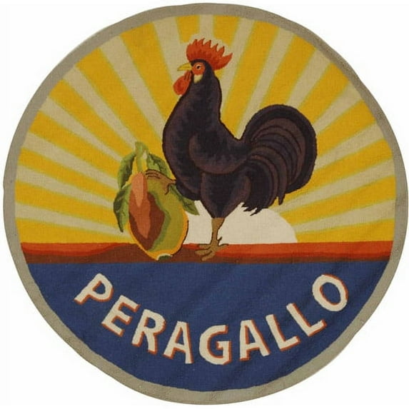 SAFAVIEH Chelsea Vintage Rooster Wool Area Rug, Blue, 7'9" x 9'9"