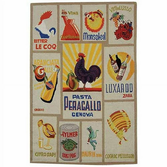 SAFAVIEH Chelsea Vintage Rooster Wool Area Rug, Ivory, 2'6" x 4'