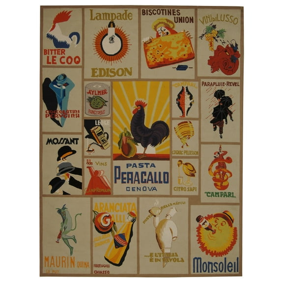 SAFAVIEH Chelsea Vintage Rooster Wool Area Rug, Ivory, 8'9" x 11'9"