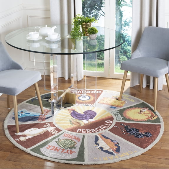 Safavieh Chelsea Vintage Geometric Area Rug, Sage, 4' x 4' Round