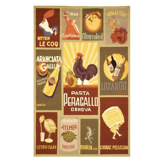 SAFAVIEH Chelsea Vintage Rooster Wool Runner Rug, Sage, 2'6" x 8'