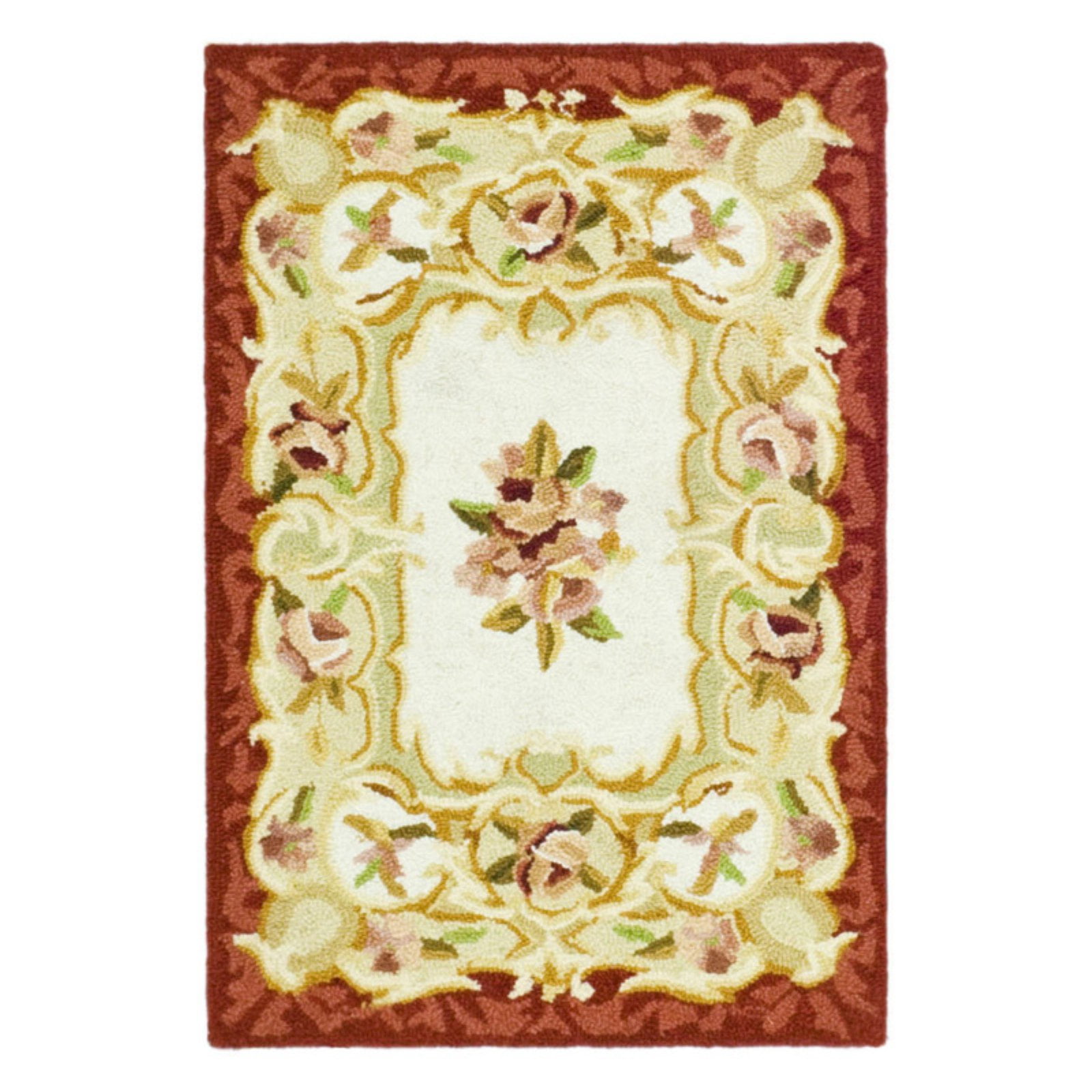Handmade Ivory Floral Wool 9' x 12' Area Rug