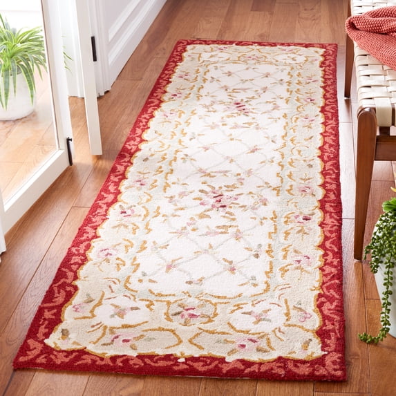 Safavieh Chelsea Zoja Geometric Runner Rug, Ivory/Burgundy, 2'6" x 8'