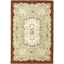 SAFAVIEH Chelsea Zoja Floral Wool Runner Rug, Ivory/Burgundy, 2'6" x 8'