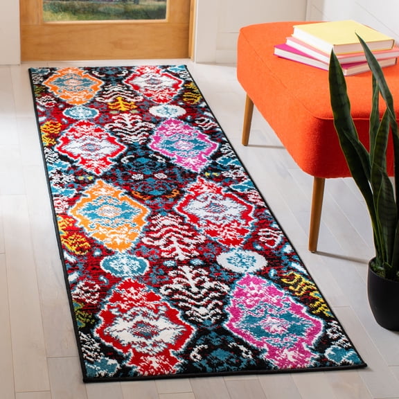 SAFAVIEH Cherokee Giuseppe Southwestern Runner Rug, Black/Red, 2'3" x 8'