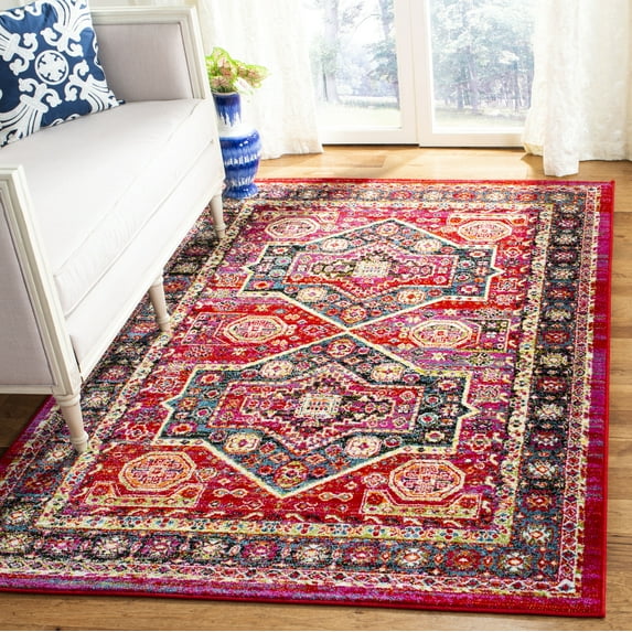 SAFAVIEH Cherokee Kelleigh Oriental Area Rug, Red/Blue, 5'1" x 7'6"