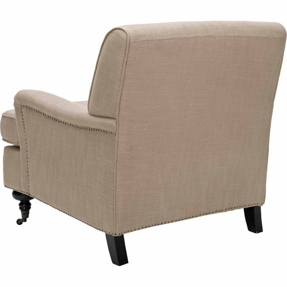 SAFAVIEH Chloe Fully Upholstered Club Chair with Casters, Beige