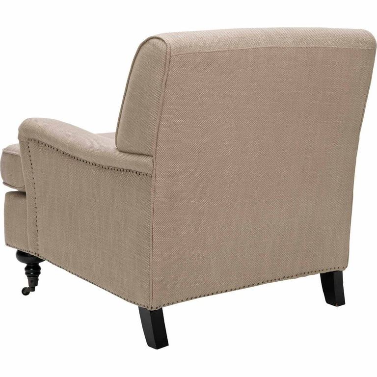 Upholstered club chair with casters sales