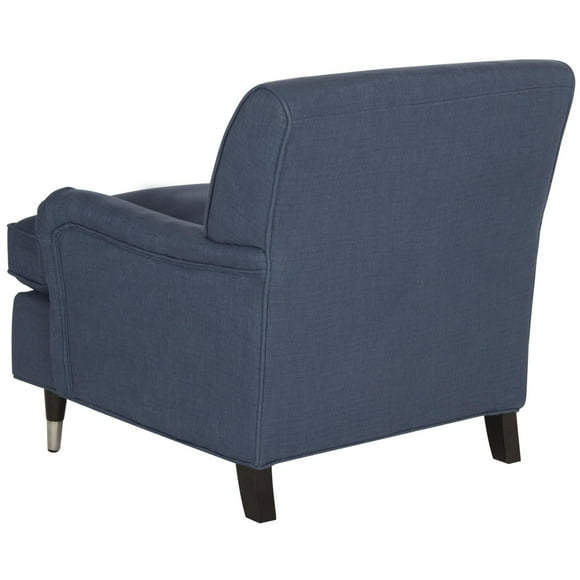 SAFAVIEH Chloe Fully Upholstered Club Chair with Casters, Navy
