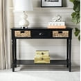thumbnail image 1 of SAFAVIEH Christa Contemporary Console w/ Two Baskets, Distressed Black, 1 of 12