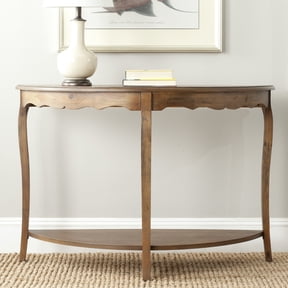 SAFAVIEH Christina Solid Rustic Demilune Console, Medium Brown