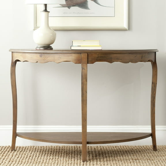 SAFAVIEH Christina Solid Rustic Demilune Console, Medium Brown