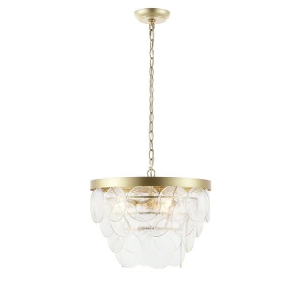 SAFAVIEH Chrys 3-Light Glam Gold Iron Glass Chandelier