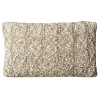 SAFAVIEH Chunky Knit Geometric Pillow, 12" x 20", Stone/Natural
