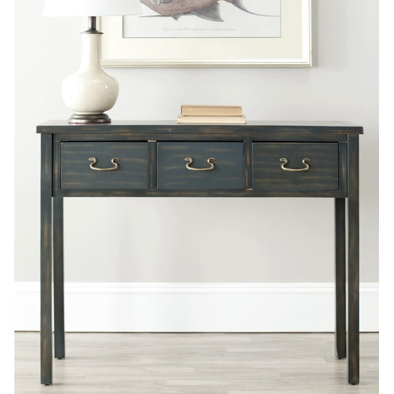 SAFAVIEH Cindy Contemporary Nautical Console w/ 3 Storage Drawers, Steel Teal