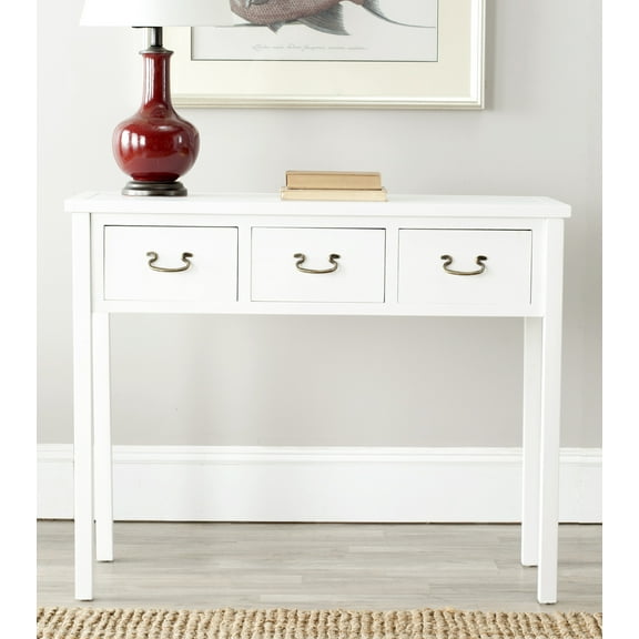 SAFAVIEH Cindy Contemporary Nautical Console w/ 3 Storage Drawers, White