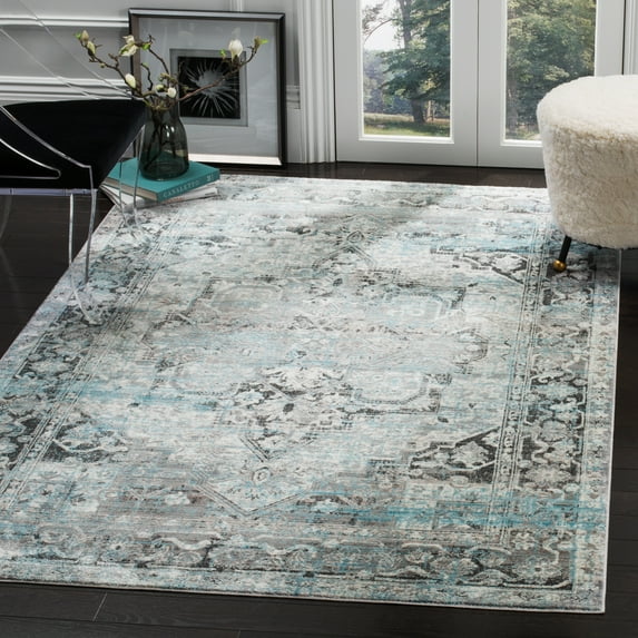 SAFAVIEH Claremont Kimberlyn Oriental Area Rug, Ivory/Gray, 4' x 5'9"