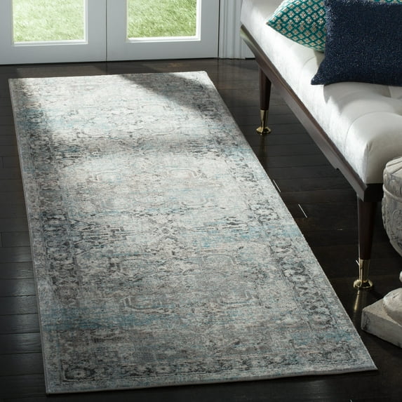 SAFAVIEH Claremont Kimberlyn Oriental Runner Rug, Ivory/Gray, 2'6" x 7'9"