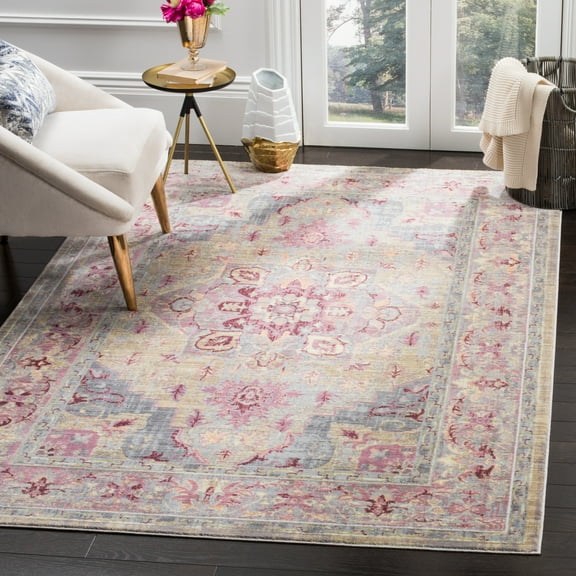 SAFAVIEH Claremont Roseann Oriental Area Rug, Grape/Blue, 4' x 5'9"