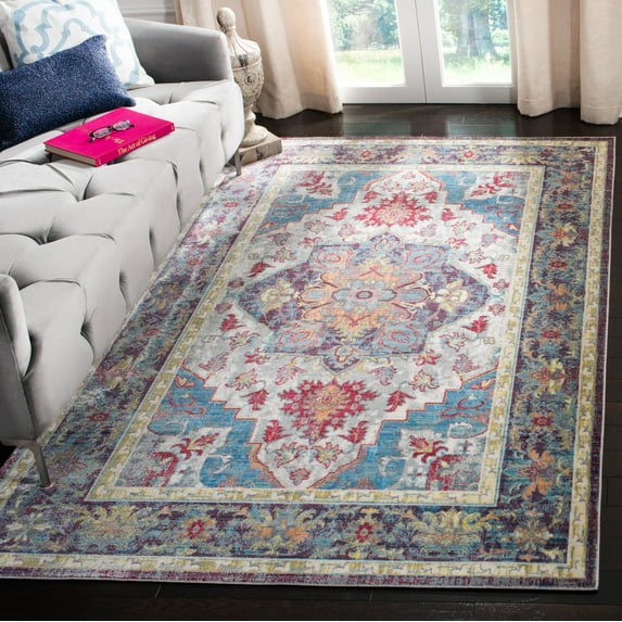 SAFAVIEH Claremont Roseann Oriental Area Rug, Blue/Purple, 4' x 5'9"