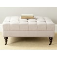 thumbnail image 1 of SAFAVIEH Clark Classic Glam Tufted Cocktail Ottoman w/ Casters, Taupe, 1 of 6