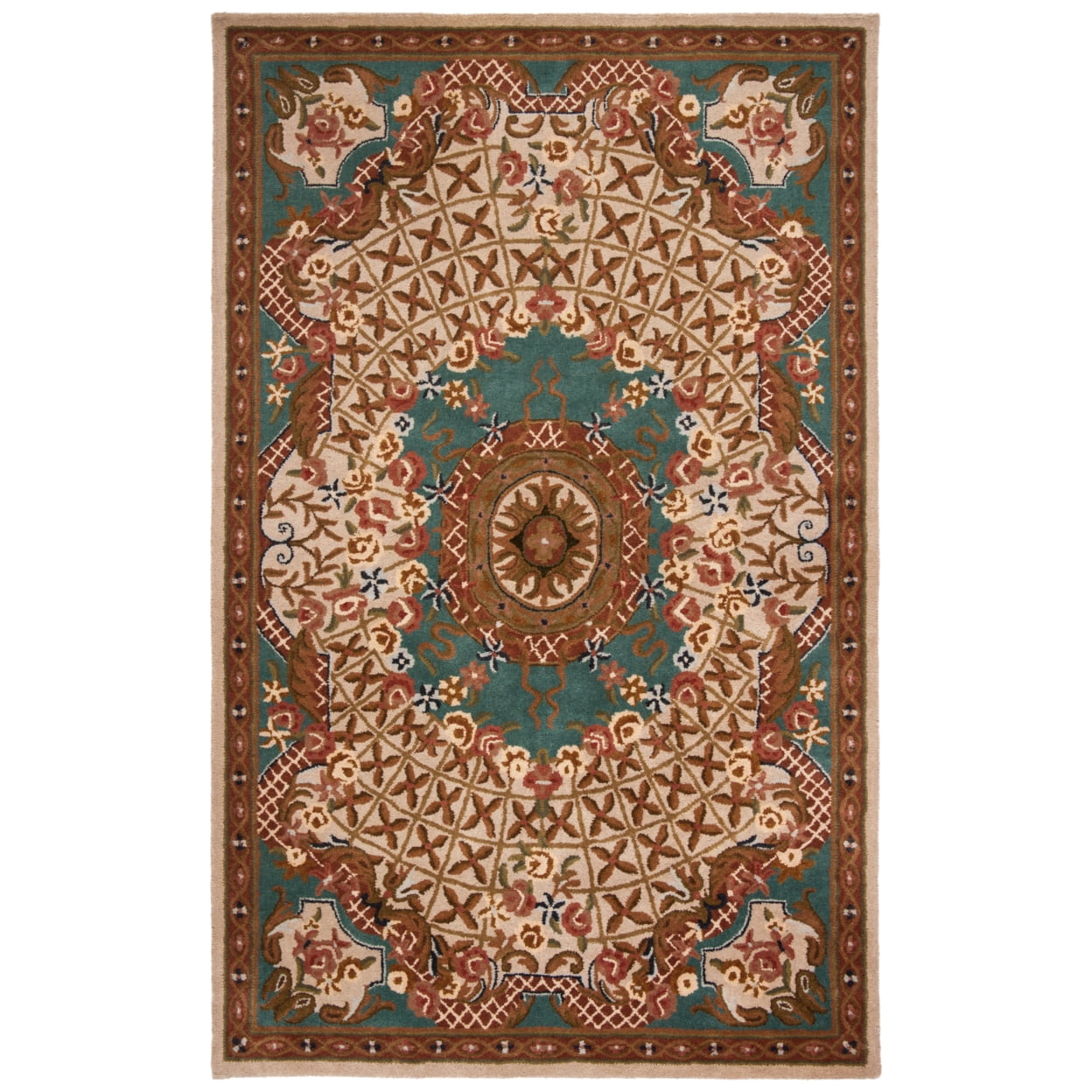 Elegant Ivory Oval Hand-Tufted Wool Area Rug, 7'6" x 9'6"