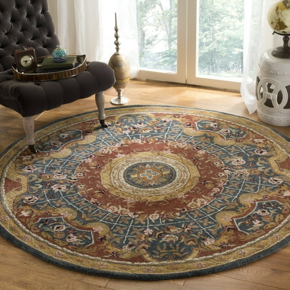 SAFAVIEH Classic Chandler Oriental Wool Area Rug, Assorted, 6' x 6' Round