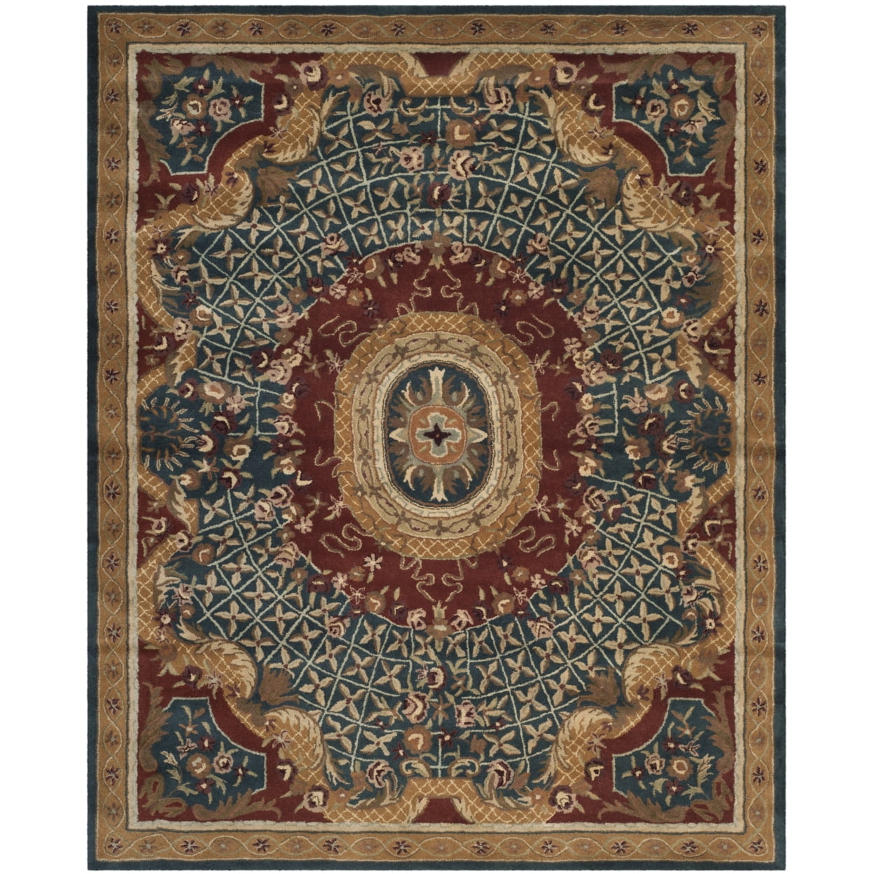 Multicolor Hand-Tufted Wool Persian-Inspired Area Rug 7'6" x 9'6"