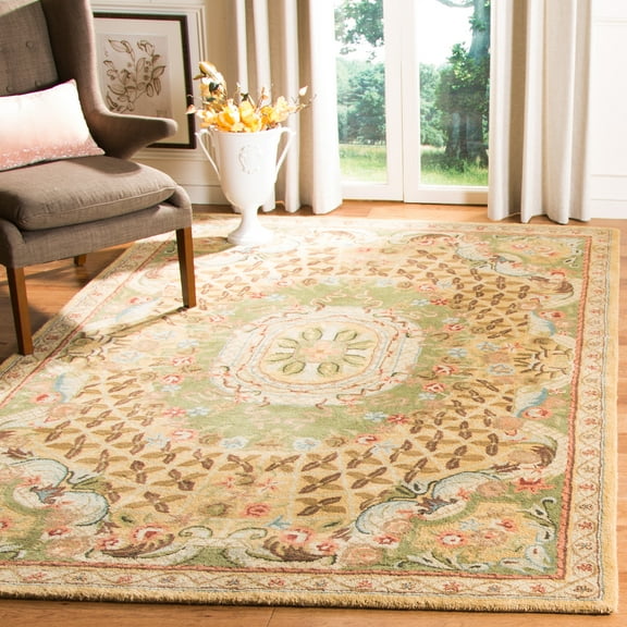 SAFAVIEH Classic Chandler Oriental Wool Area Rug, Taupe/Light Green, 8'3" x 11'